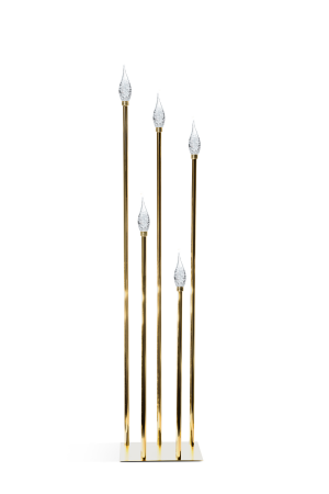 LED Kerzenständer Gold aus Metall (29-G) – 5 Köpfe – Für Hochzeiten & Events