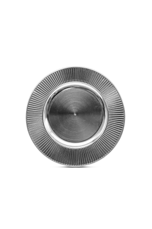 Platzteller Silber mit Muster (78) – 32cm – Dekorationsteller für Hochzeiten und Events