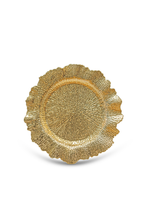 Platzteller Gold mit Muster (76) – 32cm – Dekorationsteller für Hochzeiten und Events