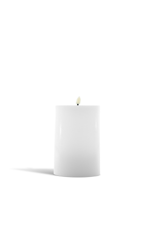 LED Wachskerze Weiß (49) - 10x7,5cm - für Hochzeiten, Feiern, Veranstaltungen