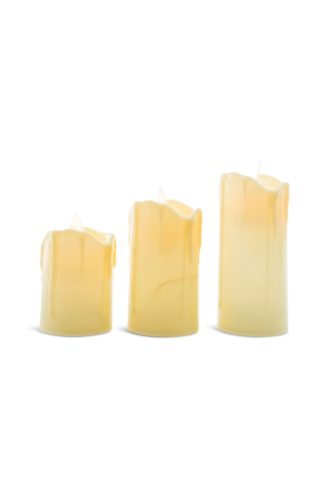 LED Kerze Warmweiß (53) - 3er Set - für Hochzeiten, Feiern, Veranstaltungen