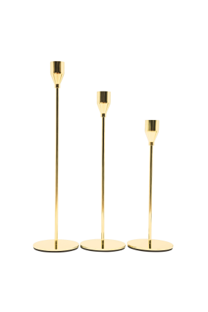 Kerzenständer Gold aus Metall (63) - 3er Set - Kerzenständer Für Hochzeiten, Feiern, Veranstaltungen