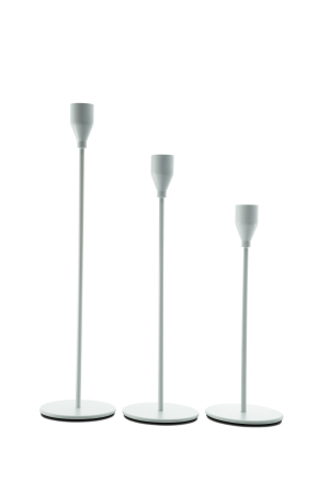 Kerzenständer Weiss Matt aus Metall (64) - 3er Set - Kerzenständer Für Hochzeiten, Feiern, Veranstaltungen