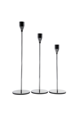 Kerzenständer Silber aus Metall (62) - 3er Set - Kerzenständer Für Hochzeiten, Feiern, Veranstaltungen