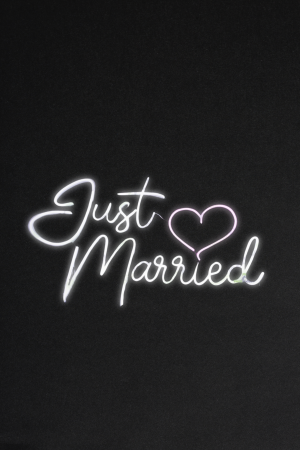 LED Neonschild "Just Married" (156) – Mit Fernbedienung – Perfekte Dekoration für Hochzeiten
