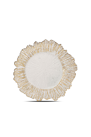 Platzteller Transparent/Gold mit Muster (123) – 32cm – Dekorationsteller für Hochzeiten und Events