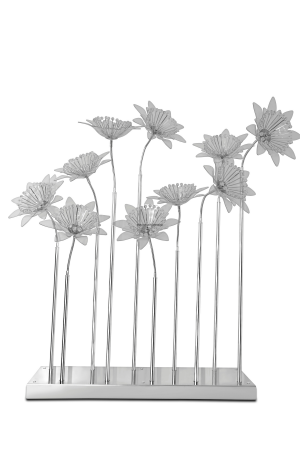 LED Blumenständer Silber aus Metall (84) – 10 Köpfe – Für Hochzeiten & Events