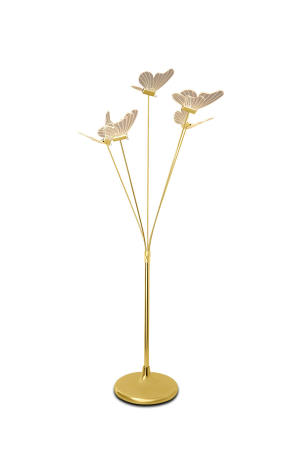 LED Ständer Gold aus Metall mit Schmetterlingen (86) – 5 Köpfe – Für Hochzeiten & Events