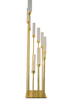 Kerzenständer Gold Metall Quadratisch (92-A) – 10 Köpfe – Für Hochzeiten und Events