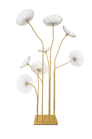 LED Blumenständer Gold aus Metall (88) – 8 Köpfe – Für Hochzeiten & Events