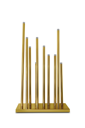 LED Kerzenständer Gold aus Metall (83) – 10 Köpfe – Für Hochzeiten & Events