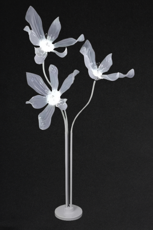 LED Blumenständer Weiß aus Metall (85) – 3 Köpfe – Für Hochzeiten & Events