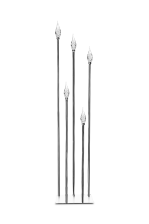 LED Kerzenständer Silber aus Metall (29-S) – 5 Köpfe – Für Hochzeiten & Events