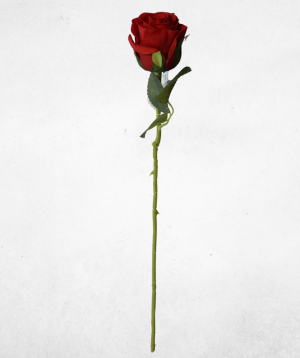 Kunstblume Rose Rot (002-2) – langlebige künstliche Dekoblume aus Kunststoff