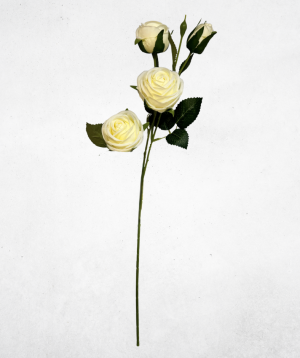 Kunstblume Rose Weiß (014-1) – langlebige künstliche Dekoblume aus Kunststoff