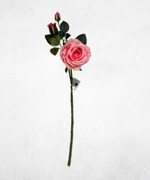 Kunstblume Rose Rosa (010-4) – langlebige künstliche Dekoblume aus Kunststoff
