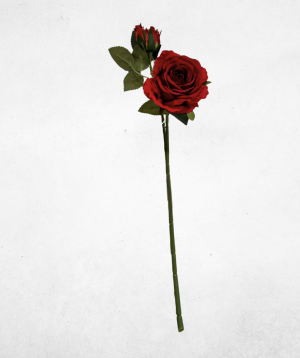Kunstblume Rose Weinrot (010-6) – langlebige künstliche Dekoblume aus Kunststoff