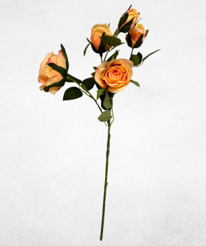 Kunstblume Rose Aprikose (012-8) – langlebige künstliche Dekoblume aus Kunststoff