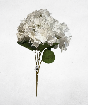 Kunstblume Hortensie Weiss (015-1) – langlebige künstliche Dekoblume aus Textilmaterial