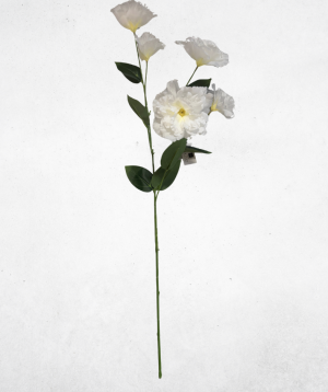 Kunstblume 5-Köpfige Hortensie Weiss (027-1) – langlebige künstliche Dekoblume aus Textilmaterial