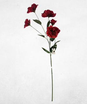 Kunstblume 5-Köpfige Hortensie Rot (027-2) – langlebige künstliche Dekoblume aus Textilmaterial