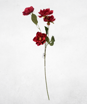Kunstblume Hortensie Rot (041-2) – langlebige künstliche Dekoblume aus Textilmaterial