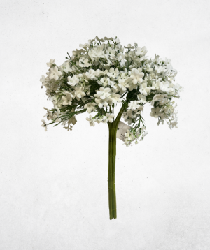 Kunstblume Schleierkraut Bund Weiß Dunkelgrün (030) – langlebige künstliche Dekoblume aus Kunststoff