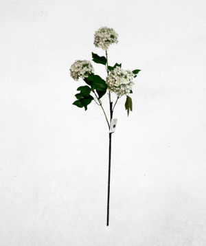 Kunstblume Hortensie Mini 3-Köpfig Weiß (034-1) – langlebige künstliche Dekoblume aus Kunststoff